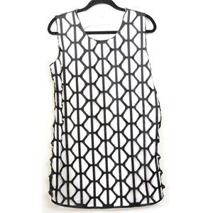 Umgee USA Women's MD Funky Geo Retro Go-Go 60s Sleeveless Mini Dress Tunic